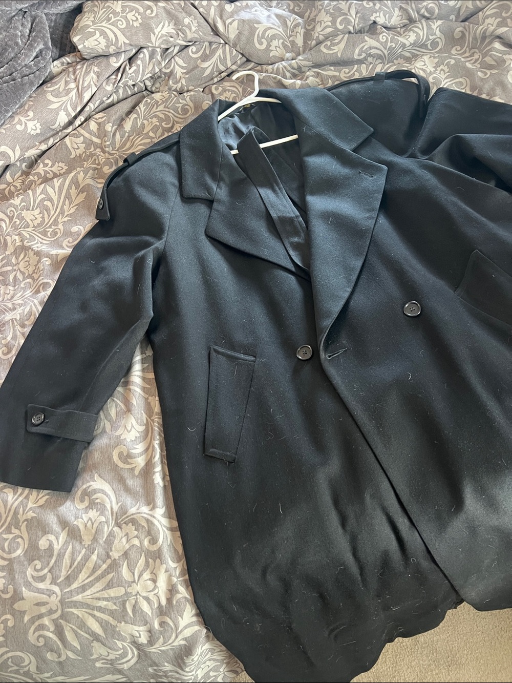 Bachrach Black Double-Breasted Pea Coat